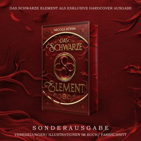"Das schwarze Element - Set 2" von Nicole Böhm als exklusive Hardcover-Ausgabe mit Cover- und Farbschnittgestaltung von Alexander Kopainski enthält Folge 3-4.