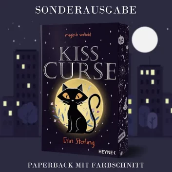 Die Romantasy "Kiss Curse - Magisch verliebt" Band 2 der Gaves-Glen-Reihe von Erin Sterling als Paperback mit Farbschnitt und Heißfolienprägung. 🧹