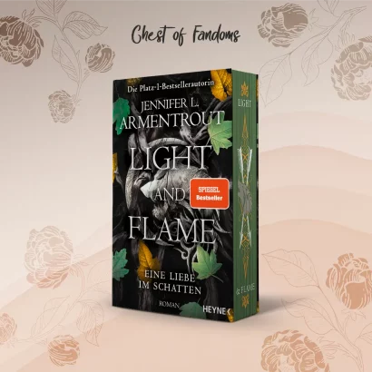 "Light and Flame – Eine Liebe im Schatten" der 2. Band der Fantasy-Reihe von Jennifer L. Armentrout mit exklusivem Farbschnitt und Charakterkarte. ☄️