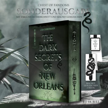 Die Fantasy-Ausgabe "The Dark Secrets Of New Orleans" von Lisa Doberauer mit Farbschnitt von @jaquelinekropmanns.coverdesign. 📚